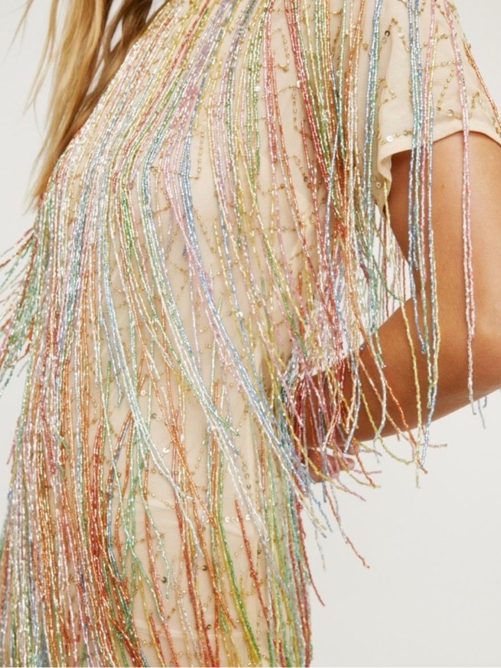 Nasty Gal Tassel Beaded Mini Shift Dress - Picture 3 of 11